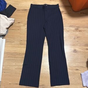 Navy Pinstripe Trousers